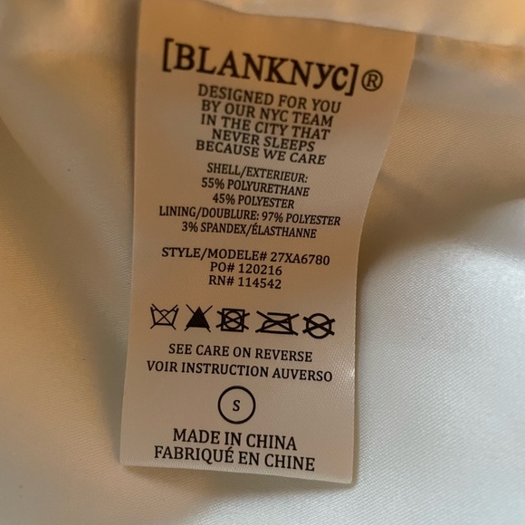 NWT Blank NYC Vegan Leather Cropped Moto Jacket in All Time High White Size S - Picture 10 of 12